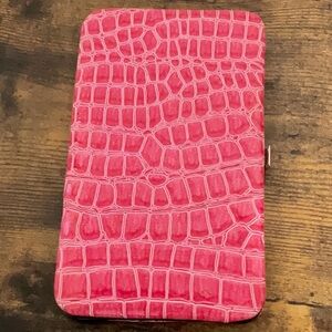 Pink Snakeskin hard case Wallet NWOT